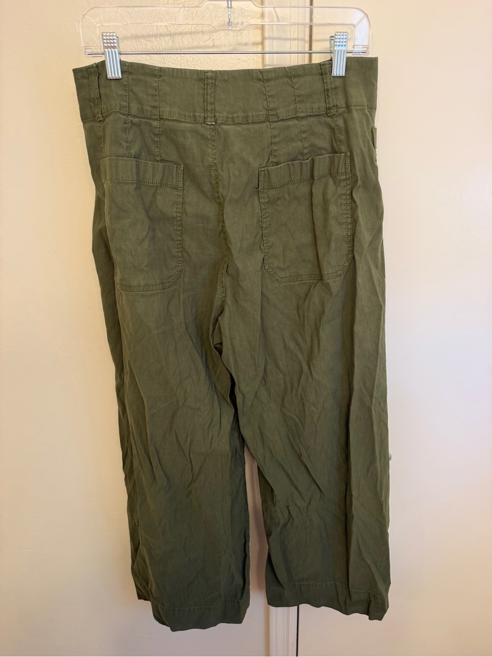 Maeve Anthropologie Olive Green Colette Pants Wide Leg Size 31 Women’s - Picture 7 of 7